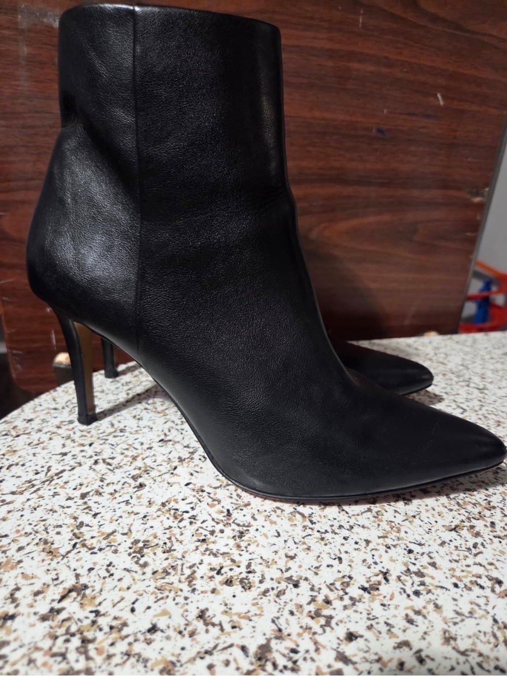 Women's Black Pointed-Toe Stiletto Ankle Boots
